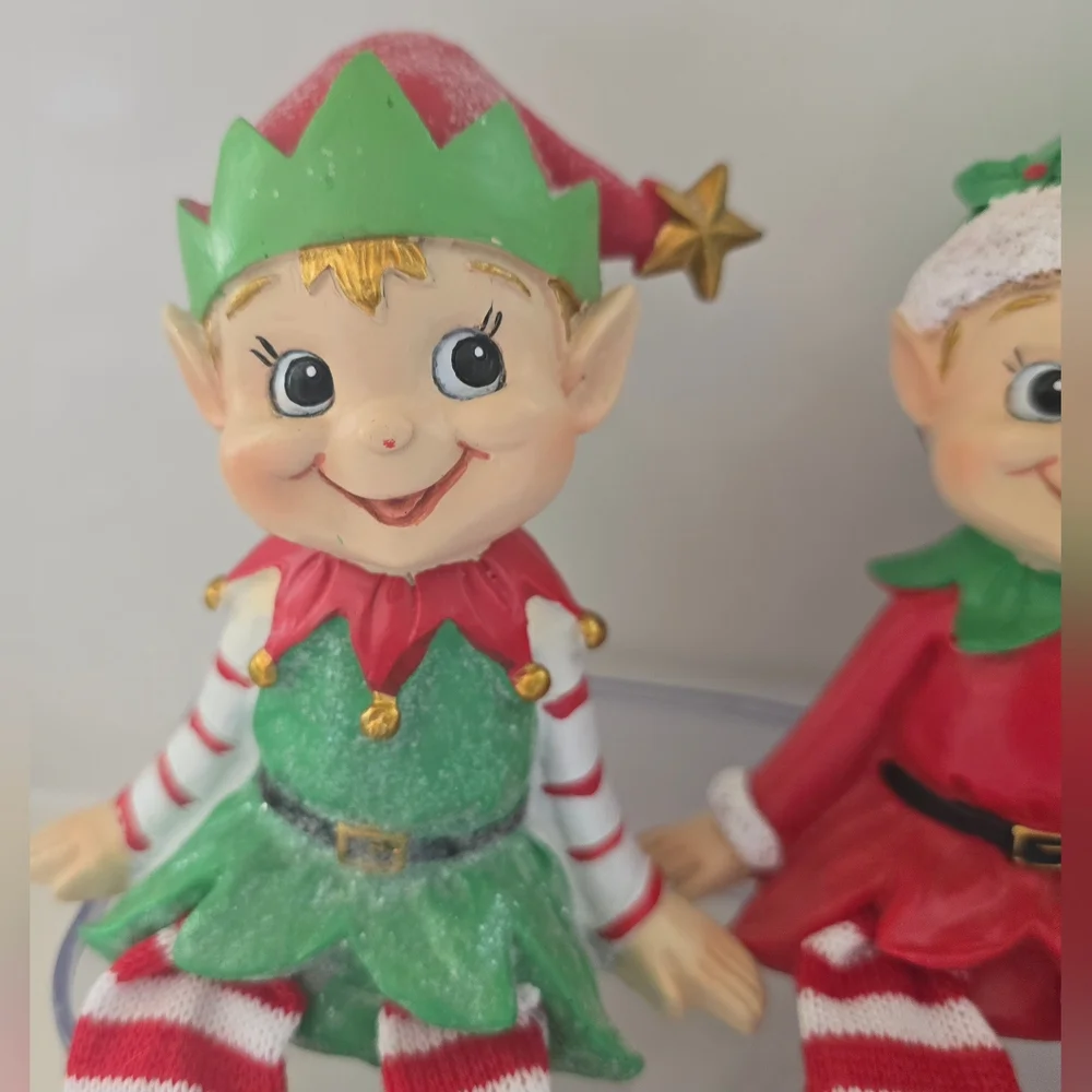Target Collections Hand-painted Happy Smiling Christmas Elves Dangling‎ Legs 3